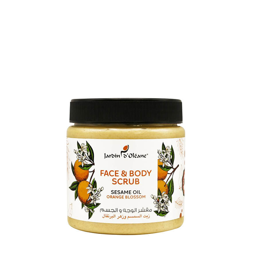 Face & Body Scrub with Sesame Oil & Orange Blossom 500ml