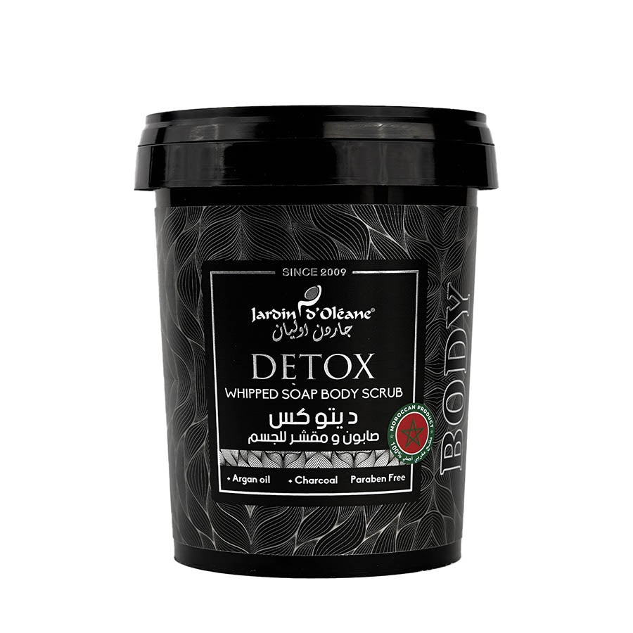 Detox Whipped Soap Body Scrub with Charcoal and Argan Oil 500g