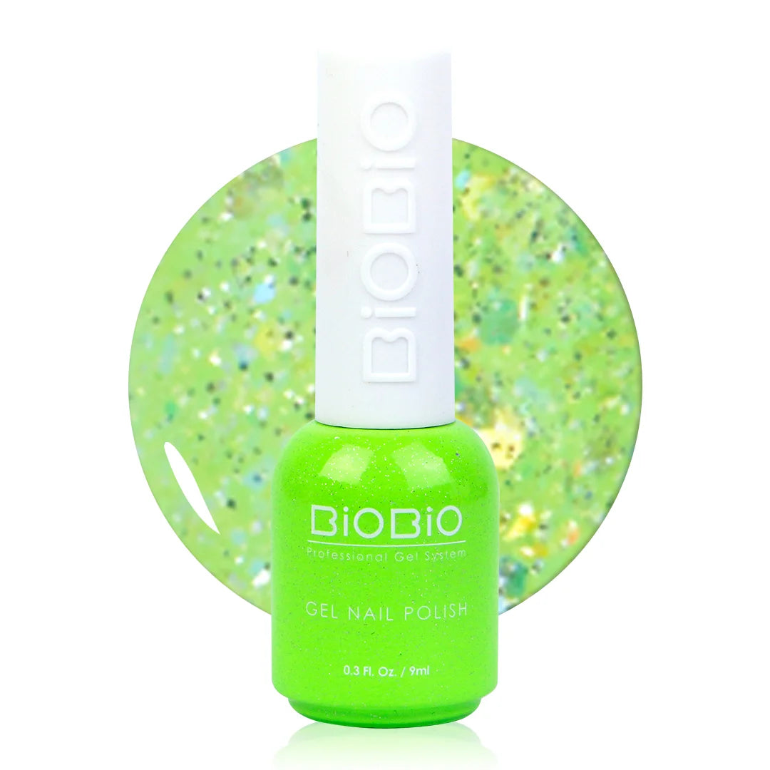 BioBio Glitter Nail Color Gel G111 Saekomdalkom Kiwi Fruit 9ml