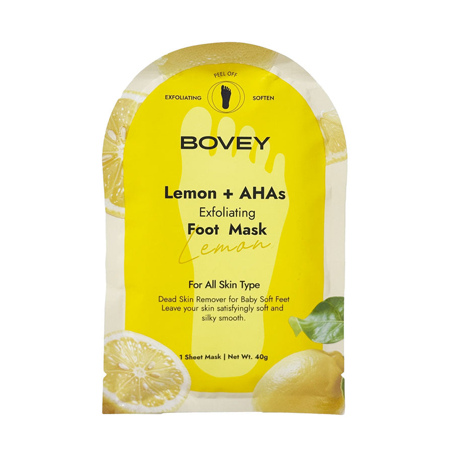 Bovey Lemon + AHAs Exfoliating Foot Mask 40g (Box of 7 Pcs)