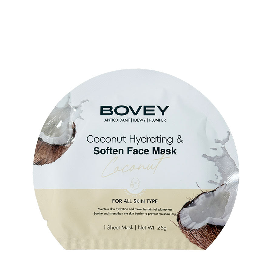 Bovey Coconut Hydrating & Soften Face Mask25g (Box of 7 Pcs)