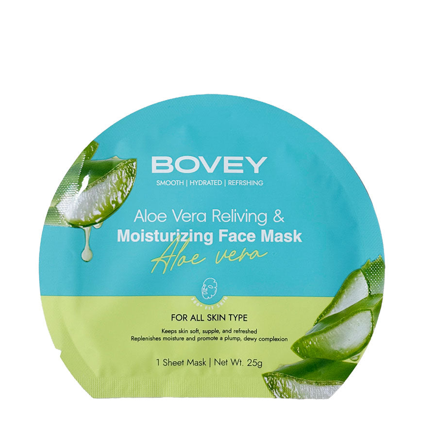 Bovey Aloe Vera Reliving & Moizturizing Face Mask 25g (Box of 7 Pcs)