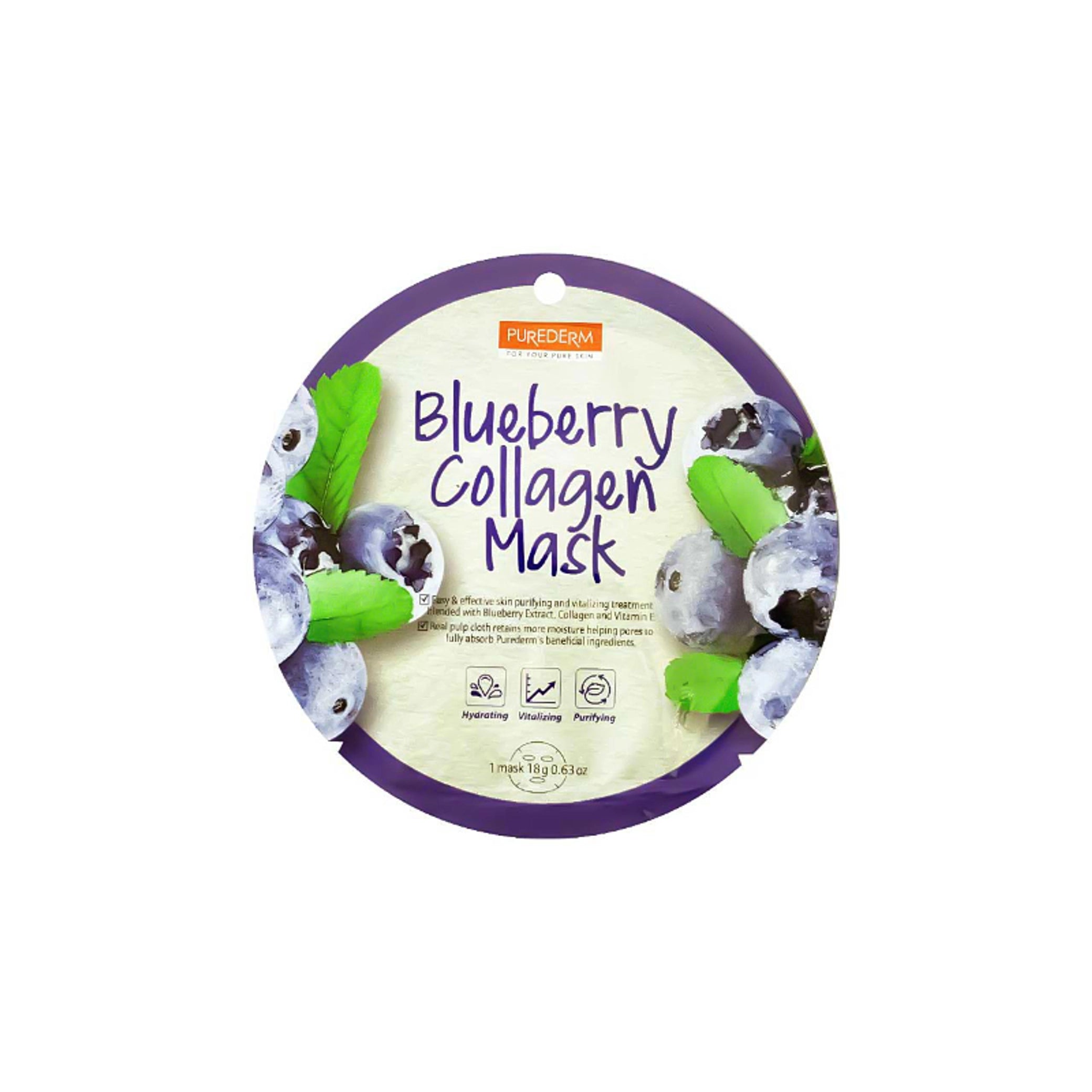 Purederm - Blueberry Collagen Mask | Najafi Cosmetics