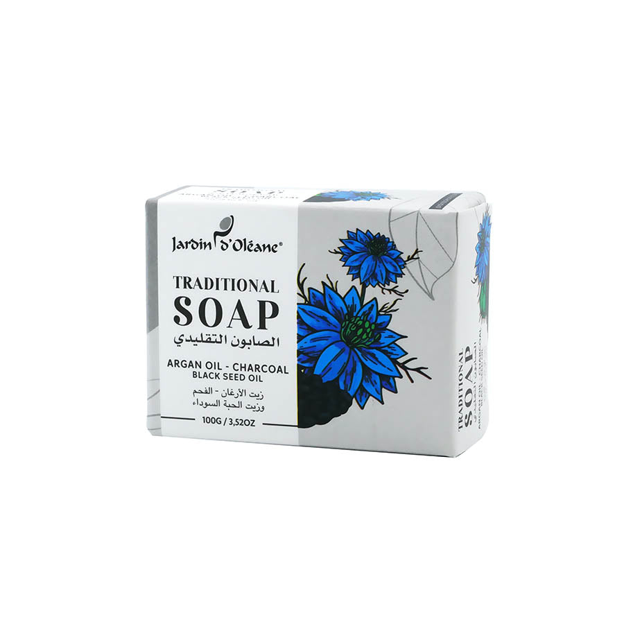 Traditional Soap with Argan Oil, Charcoal &amp; Blackseed Oil 100g