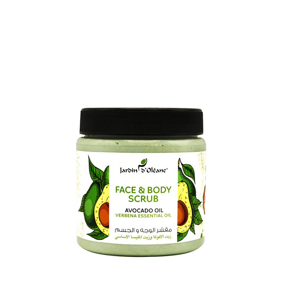 Face &amp; Body Scrub with Avocado Oil &amp; Verbeena Essential Oil 500ml