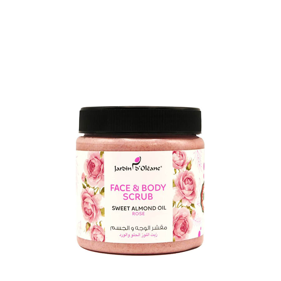 Face &amp; Body Scrub with Sweet Almond Oil &amp; Rose 500ml
