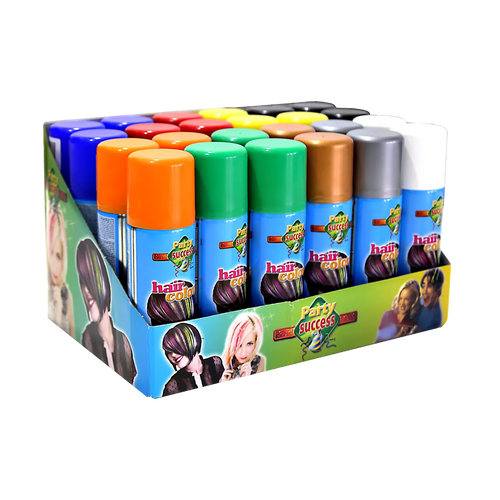 Party Success - Hair Glitter - Party Success Hair Color Spray - Mixed Colors Box 24x125ml