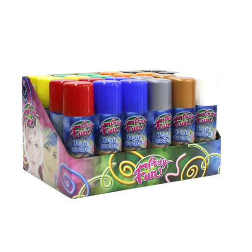 Part Fun - Temporary Hair Color - Party Fun Hair Color Spray - Mixed Colors Box 24x125ml