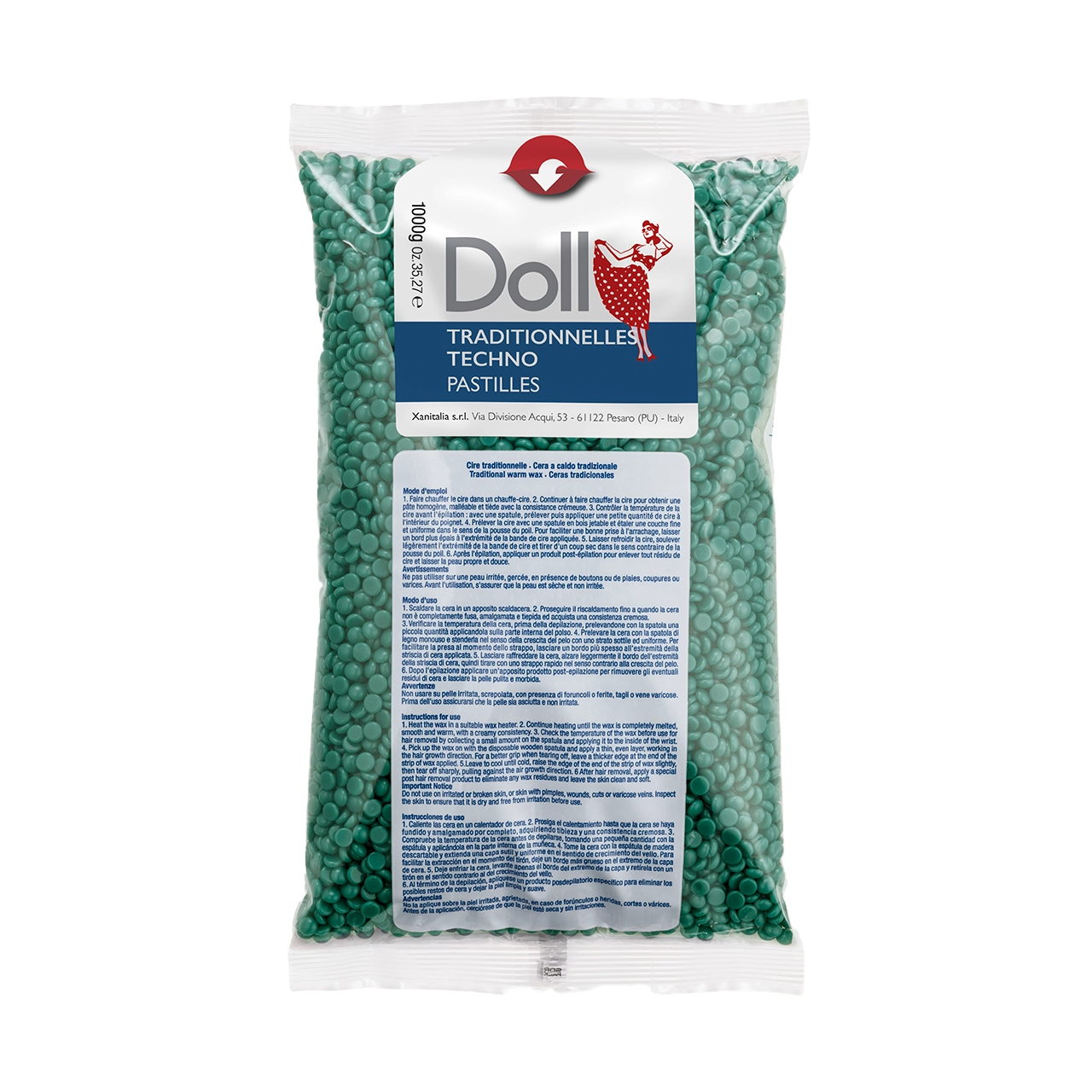 Doll - Wax Pastilles - Doll Green Clorofilla Non-strip Traditional Wax Pastilles 1kg