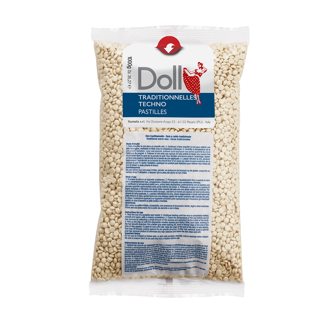 Doll - Wax Pastilles - Doll Bianca Vaniglia (White Vanilla) Non-strip Traditional Wax Pastilles 1kg