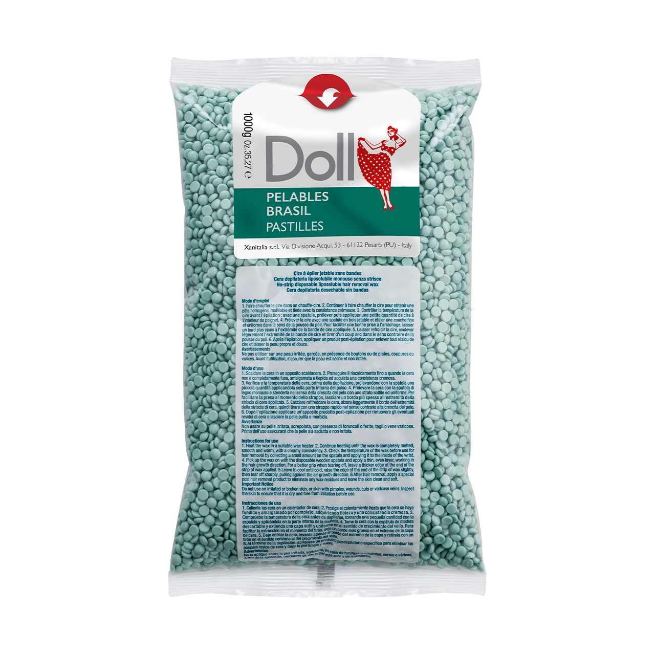 Doll - Pelable Wax - Doll Aloe Vera Non-Strip Pelables Wax Pastilles 1kg