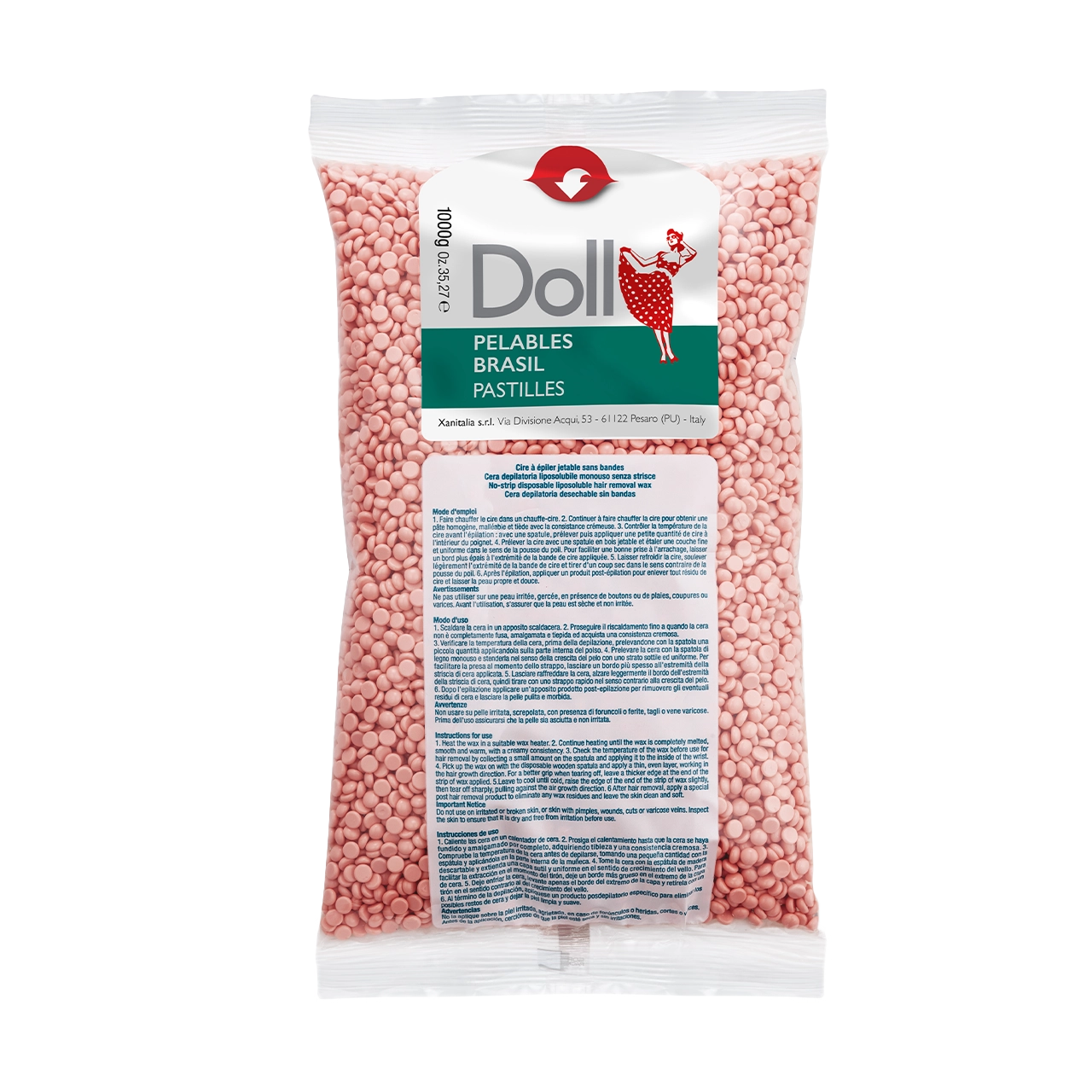 Doll - Pelable Wax - Doll Rose Non-Strip Pelables Wax Pastilles 1kg