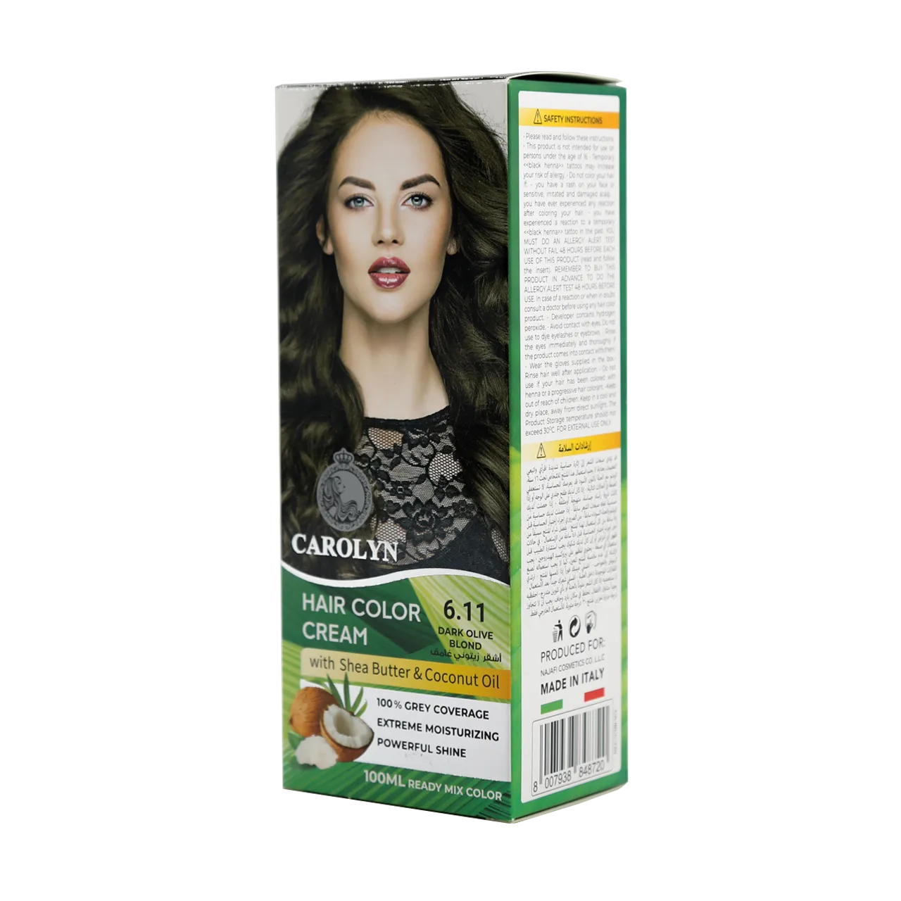 Carolyn - Hair Color - Carolyn Hair Color Cream Kit with Shea Butter & Coconut Oil 6.11 Dark Olive Blond