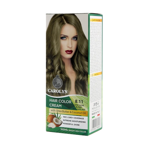 Carolyn - Hair Color - Carolyn Hair Color Cream Kit with Shea Butter & Coconut Oil 8.11 Light Olive Blond