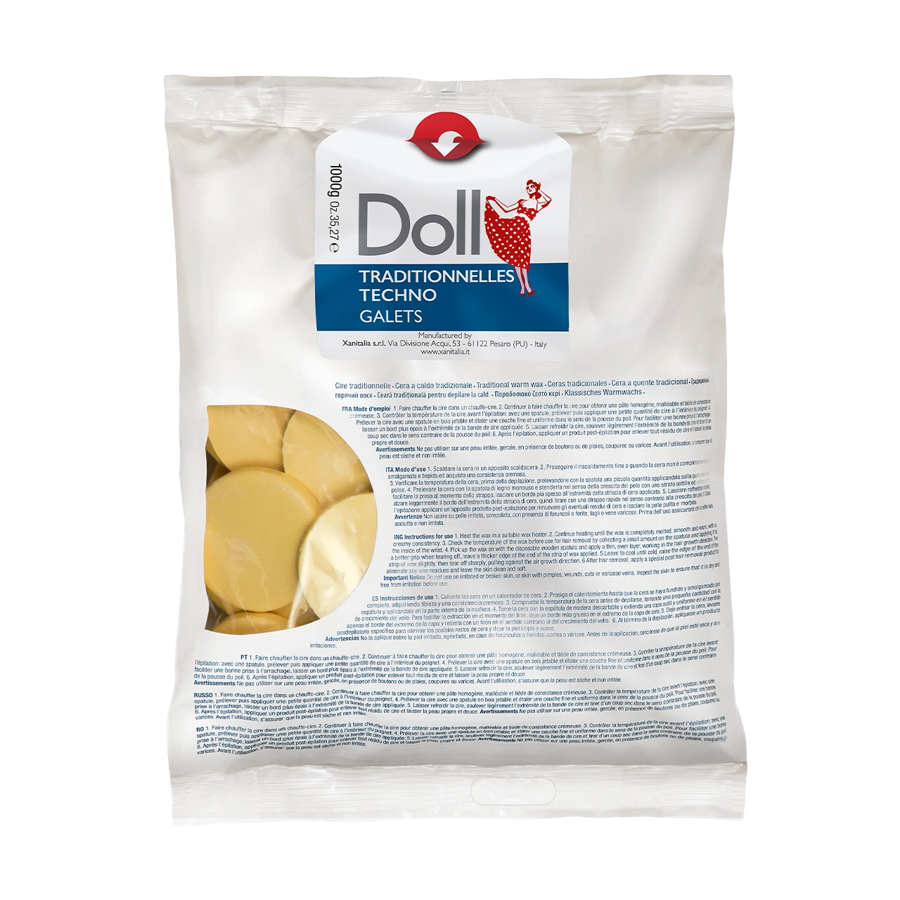 Doll - Pelable Wax - Doll Gialla (Yellow) Non-Strip Wax Galets 1kg