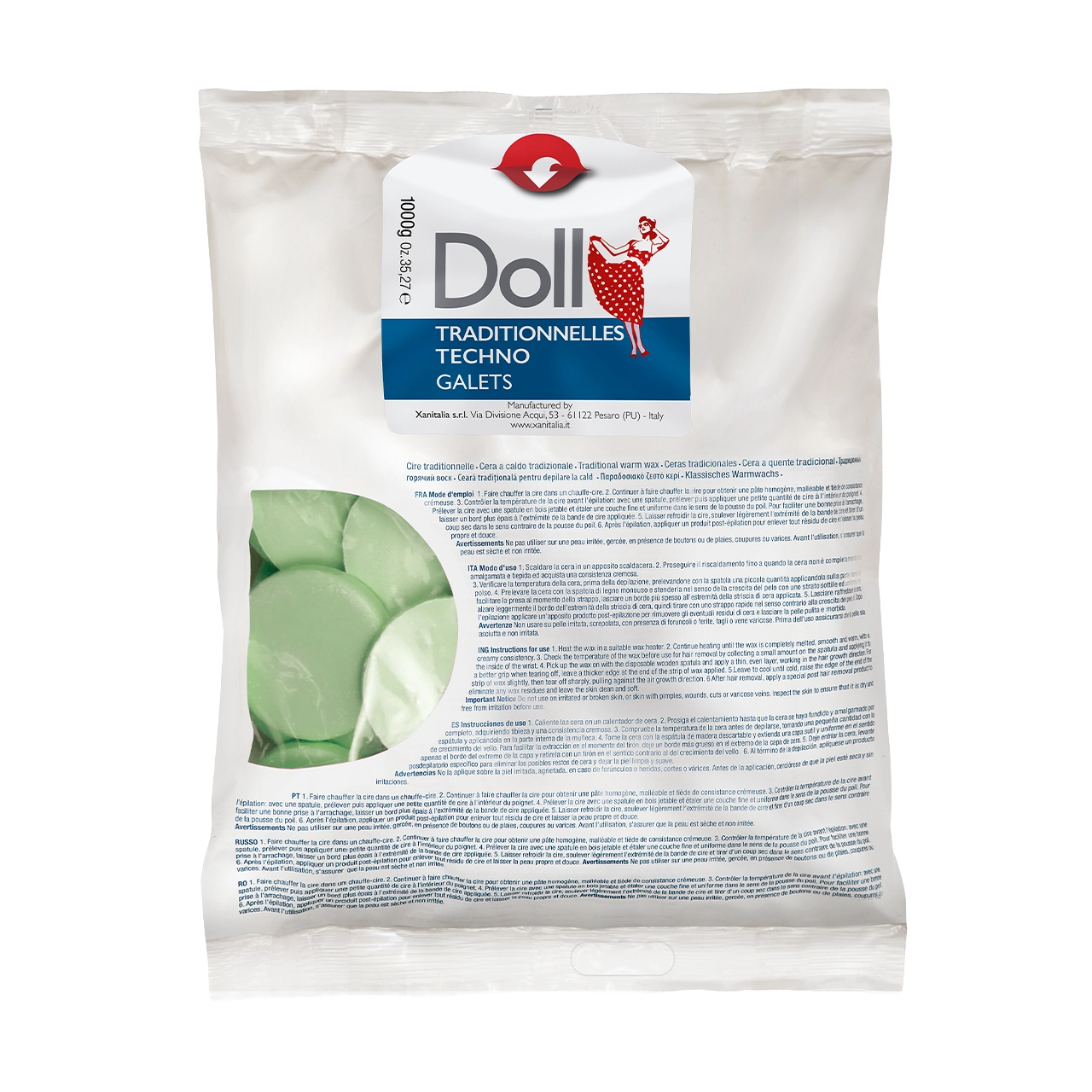 Doll - Pelable Wax - Doll Green Tea Non-Strip Wax Galets 1kg