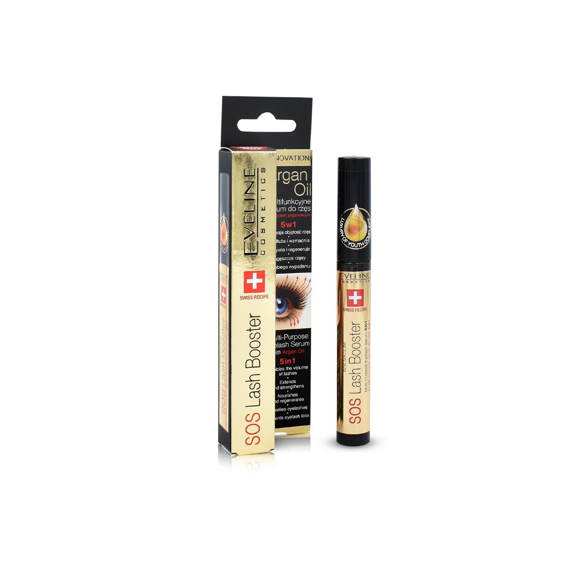 Eveline Cosmetics SOS 5in1 Lash Booster Eyelash Serum With Argan Oil