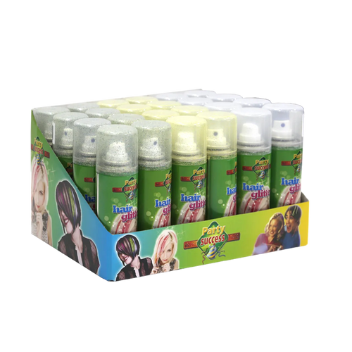 Party Success - Hair Glitter - Party Success Hair Gitter Spray - Mixed Colors Box 24x125ml