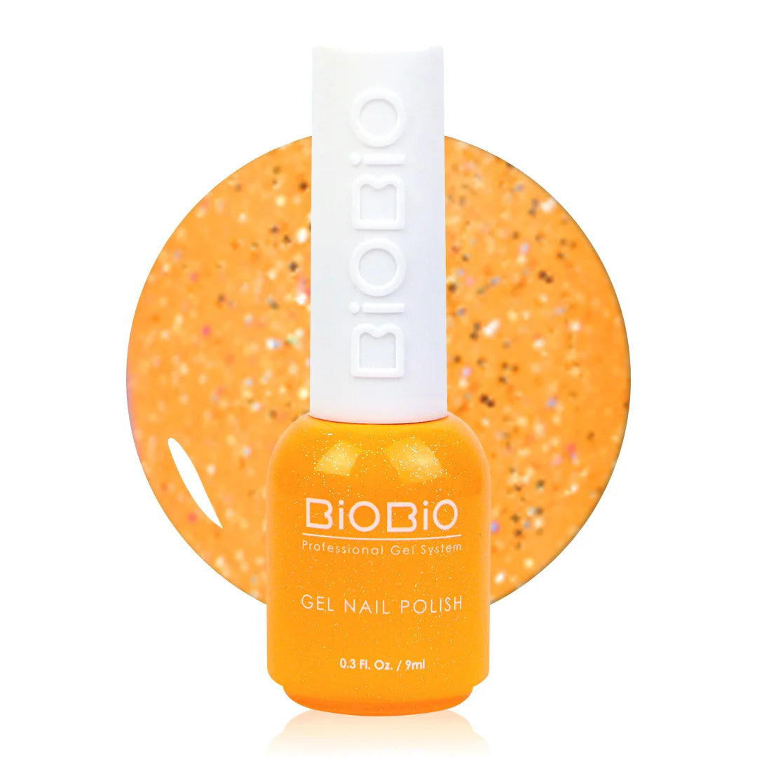 BioBio Glitter Nail Color Gel G109 Saekomdalkom Orange 9ml