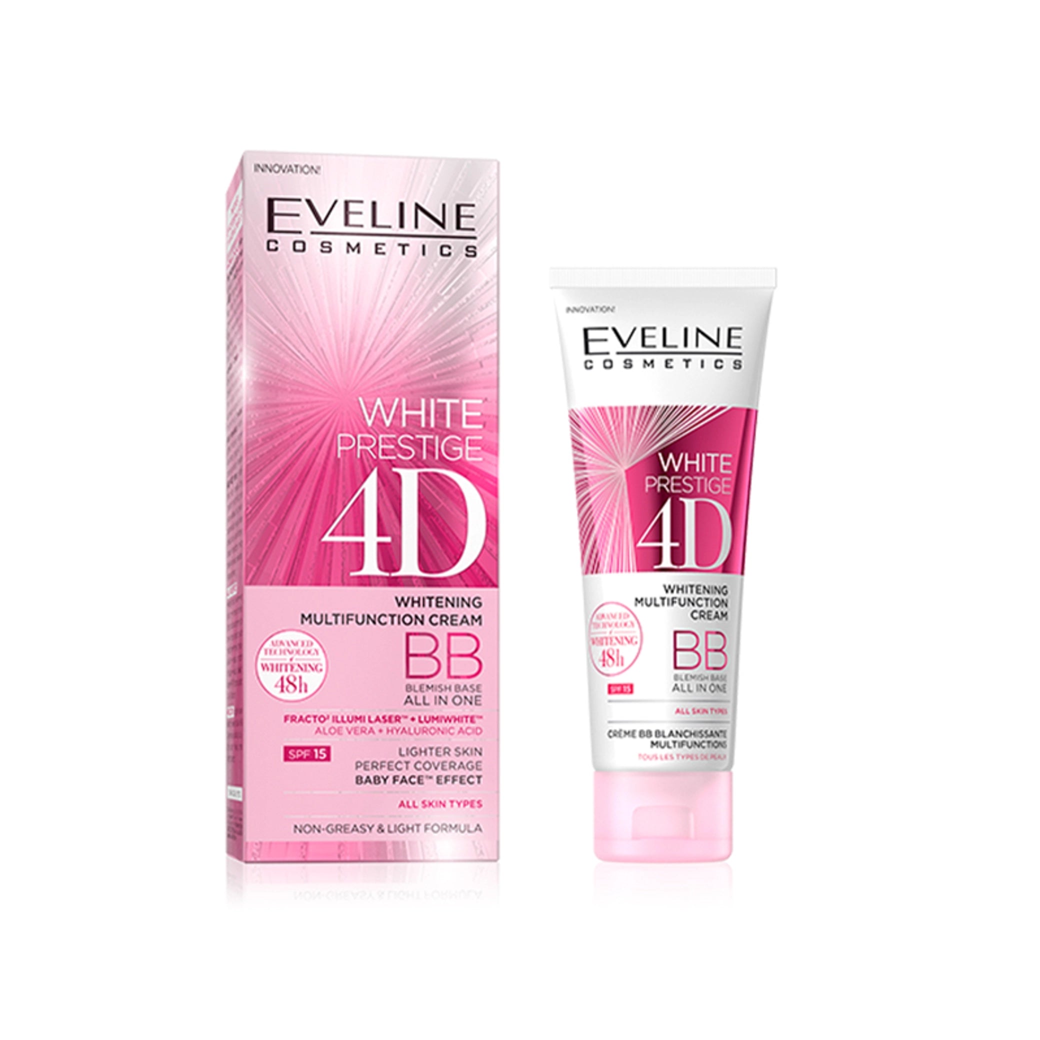 Eveline Cosmetics - Face Cream - White Prestige 4D All in One Whitening Multifunction BB Cream 50ml