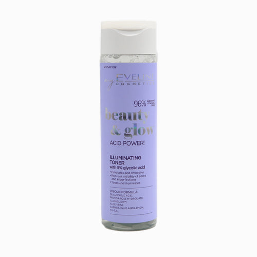 Eveline Cosmetics - Toner - Beauty & Glow Illuminating Toner with 5% Glycolic Acid 200ml