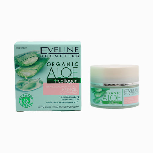 Eveline Cosmetics - Cream - Organic Aloe + Collagen Moisturizing and Soothing Face  Cream-Gel 50ml