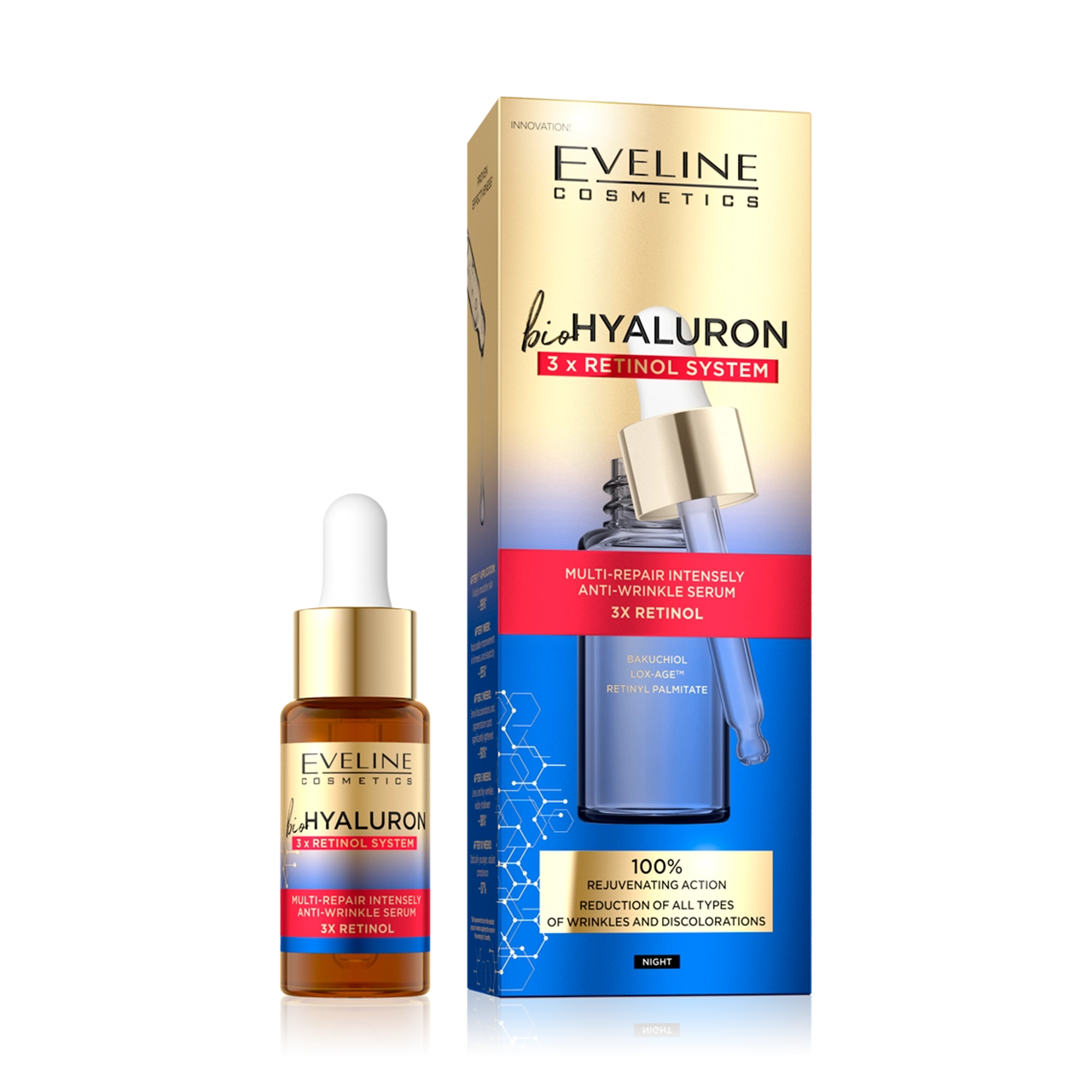 Eveline Cosmetics - Serum - Bio Hyaluron 3x Retinol System Multi-Repair Serum 18ml