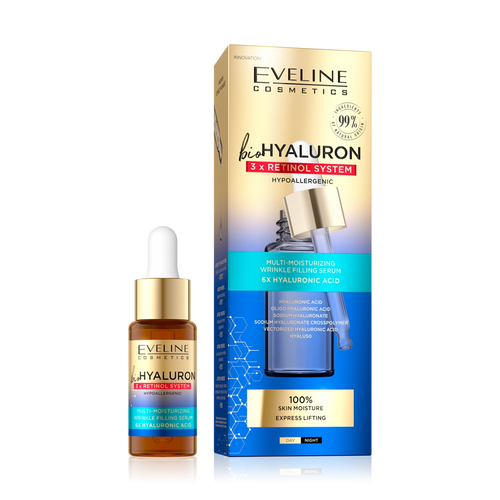 Eveline Cosmetics - Serum - Bio Hyaluron 3x Retinol System Multi-Moisturising Serum 18ml