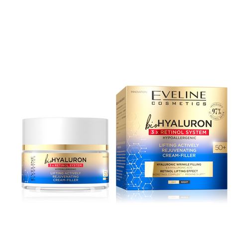 Eveline Cosmetics - Cream - Bio Hyaluron 3x Retinol System Cream 50+ 50ml