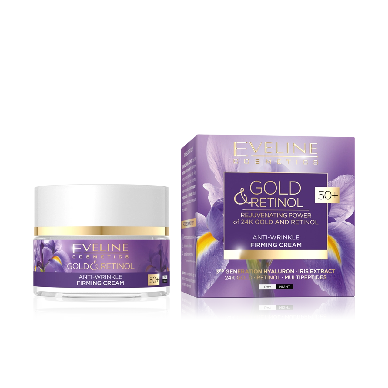 Eveline Cosmetics - Cream - Gold & Retinol Anti-wrinkle Firming Cream 50+ 50ml