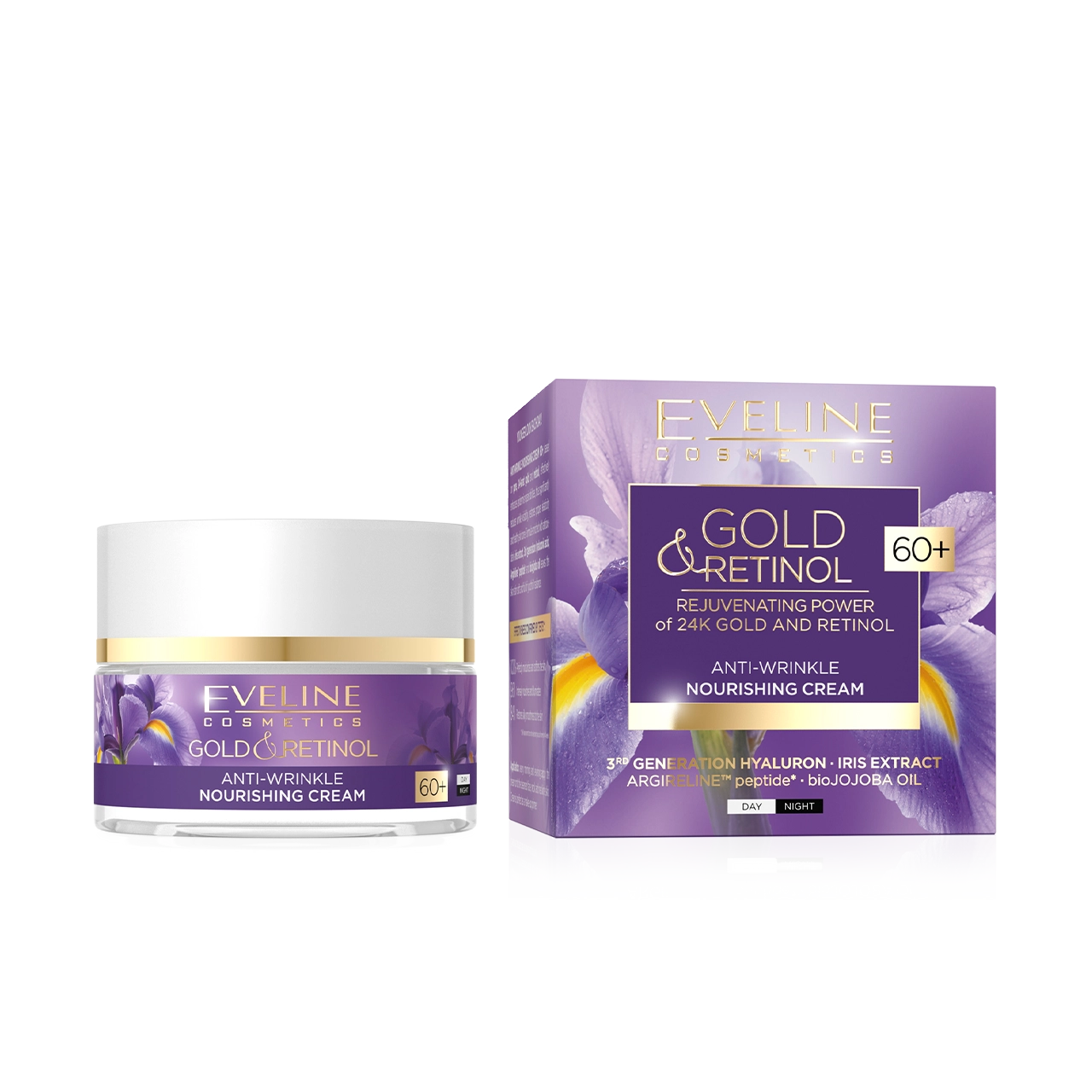 Eveline Cosmetics - Cream - Gold & Retinol Anti-wrinkle Nourishing Cream 60+ 50ml