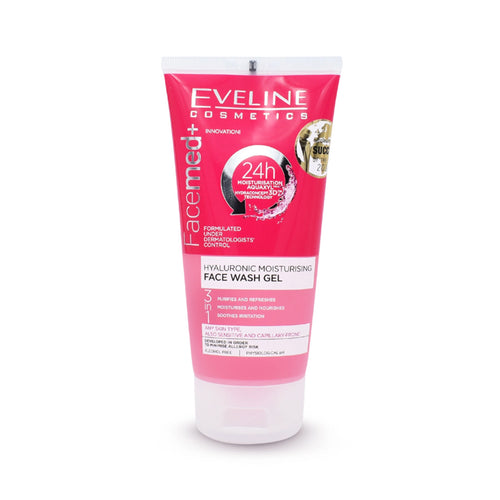 Eveline Cosmetics - Face Wash - Facemed+ Hyaluronic Moisturising 3in1 Face Wash Gel 150ml