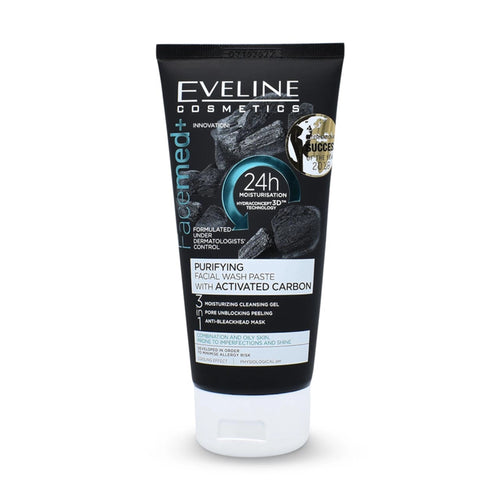 Eveline Cosmetics - Face Wash - Facemed+ Purifying Facial Wash Paste With Activated Carbon 150ml