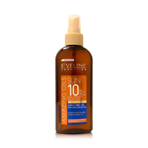 Eveline Cosmetics - Oil - Amazing Oils Dry Sun Oil With Tan Accelerator SPF10 150ml