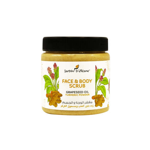 Jardin D'oleane - Scrub - Face & Body Scrub with Grapeseed Oil & Turmetic Powder 500ml
