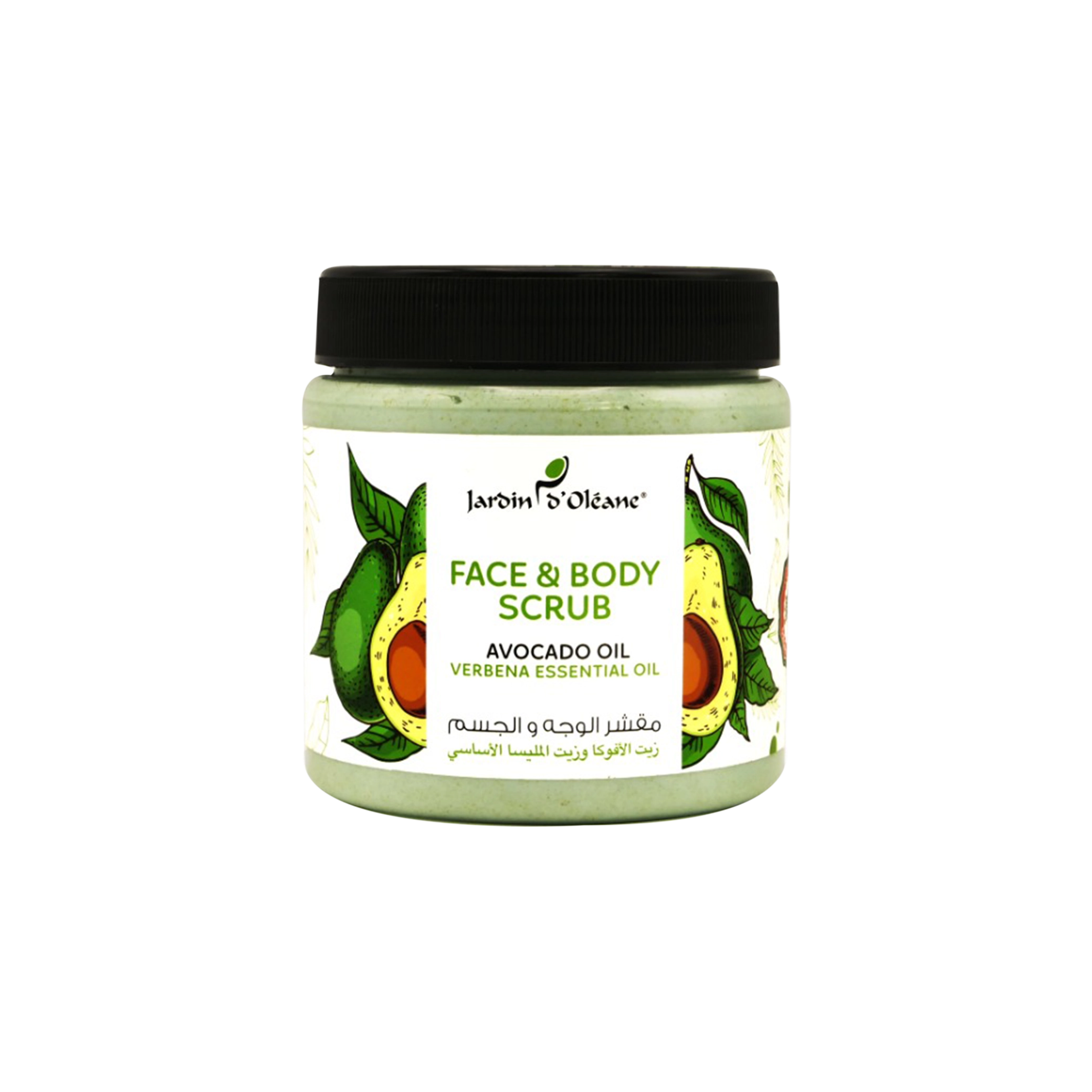 Jardin D'oleane - Scrub - Face & Body Scrub with Avocado Oil & Verbeena Essential Oil 500ml