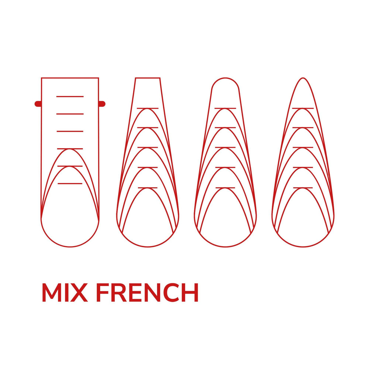 Mida Dual Form Box - Mix French (96 Tips &amp; 48 Stickers)