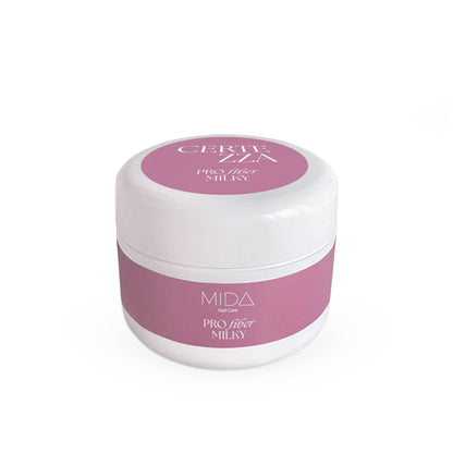 Mida Pro Fiber Milky Builder Gel with Fiberglass - 15ml