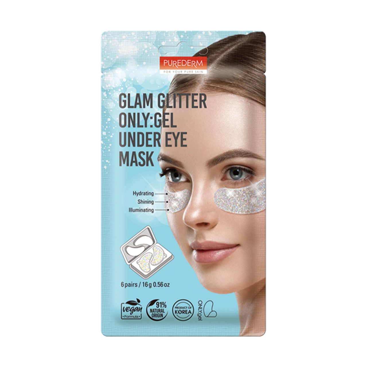 Purederm - Mask - Glam Glitter ONLY:gel Under Eye Mask (6 Pairs)
