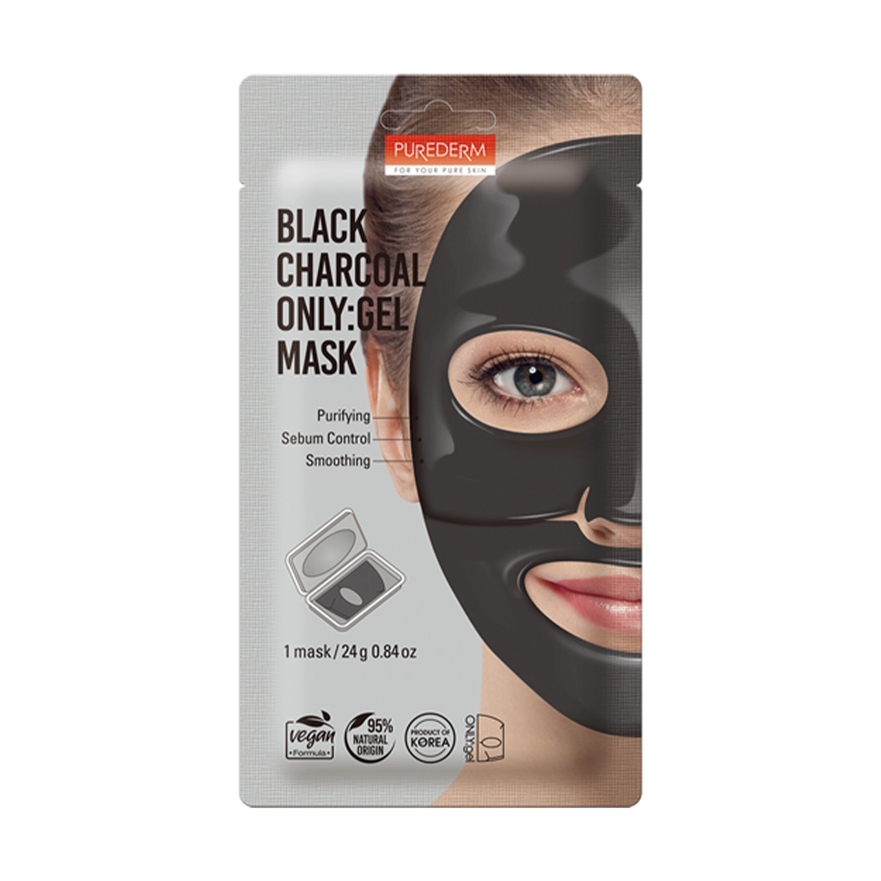 Purederm - Mask - Black Charcoal ONLY:gel Mask