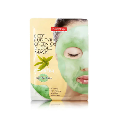 Purederm - Mask - Deep Purifying Green Tea O2 Bubble Mask