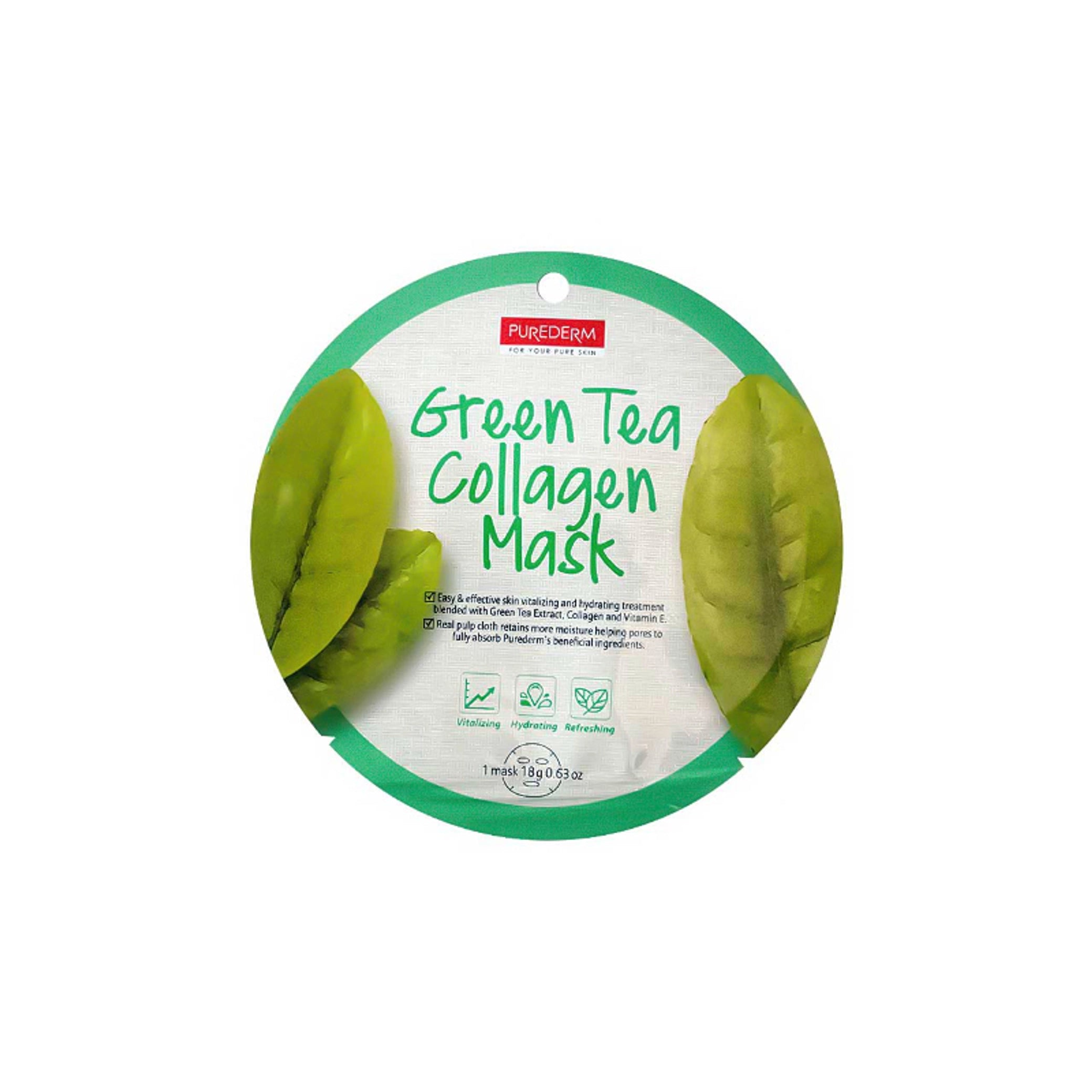 Purederm - Mask - Collagen Mask Green Tea
