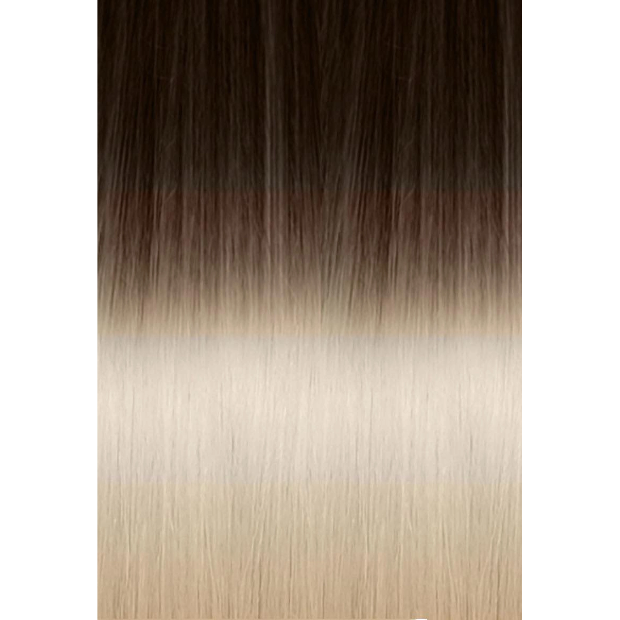 Seiseta - Hair Extension - Tape-in Russian Hair Extension 6 PCS Ombre 4/1001 Brown/Platinum Blonde 55CM