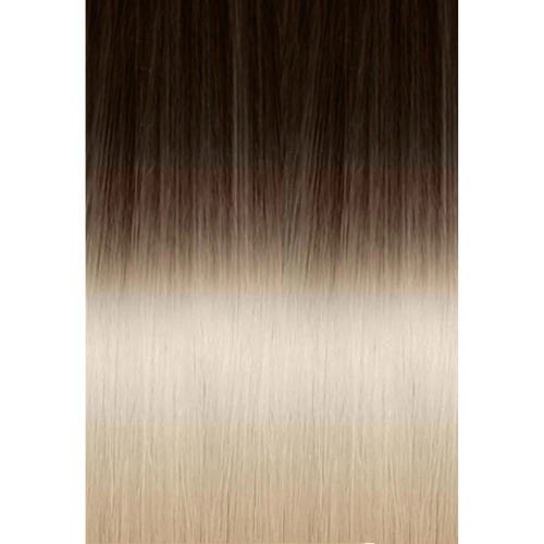 Seiseta - Hair Extension - Tape-in Russian Hair Extension 6 PCS Ombre 4/1001 Brown/Platinum Blonde 55CM