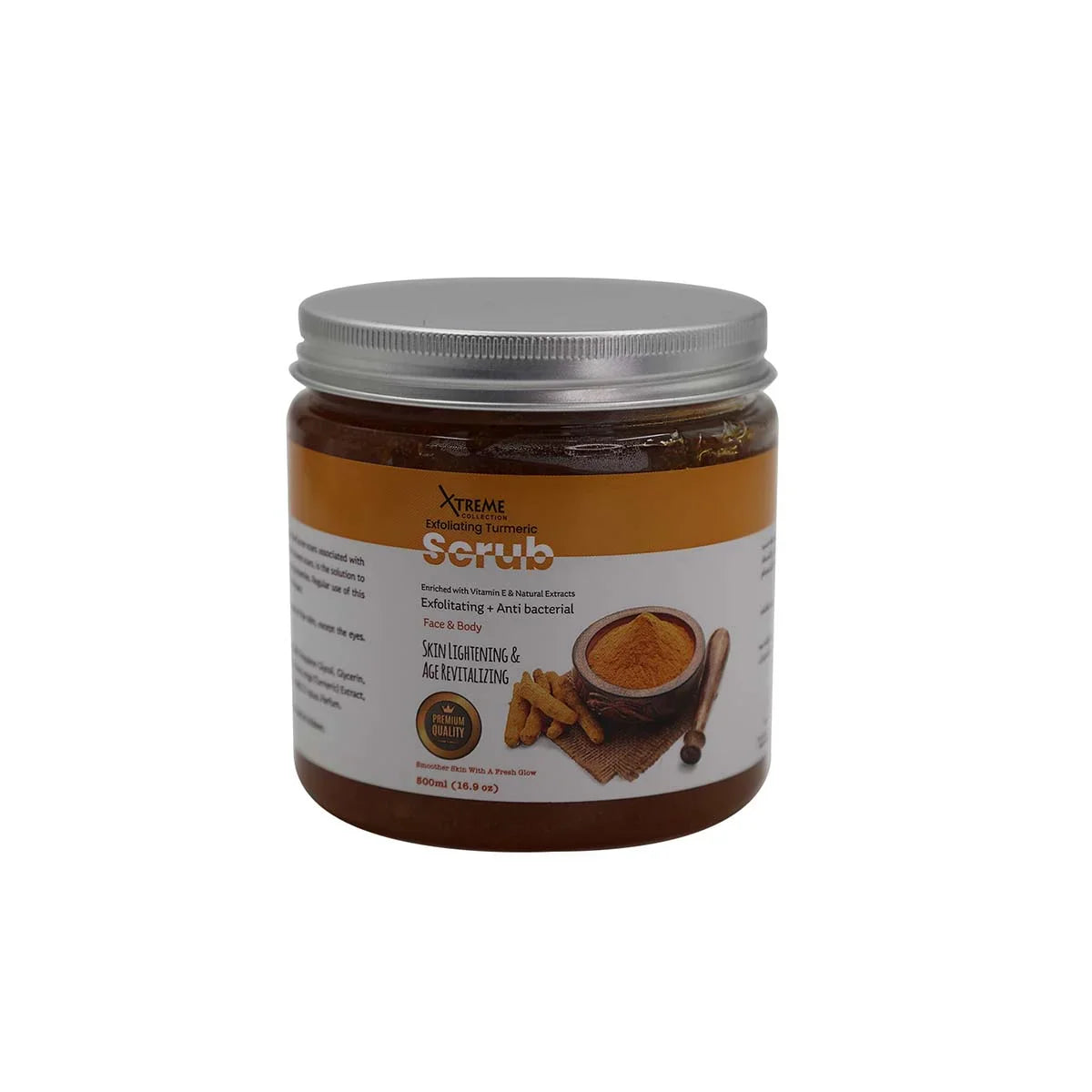 Xtreme Collection - Scrub - Exfoliating Turmeric Skin Lightening & Age Revitalizing Face & Body Scrub 500ml