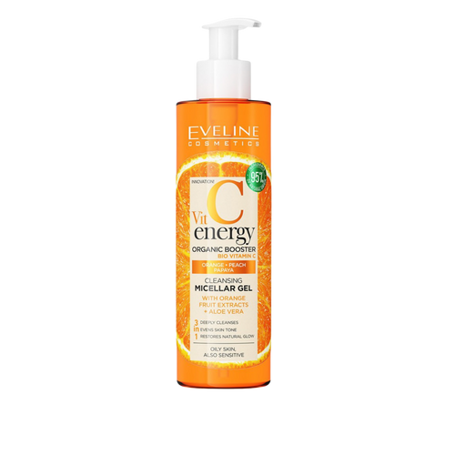 Eveline Cosmetics - Other - Vit C Energy Organic Booster Cleansing Micellar Gel with Orange Fruit Extracts + Aloe Vera 200ml