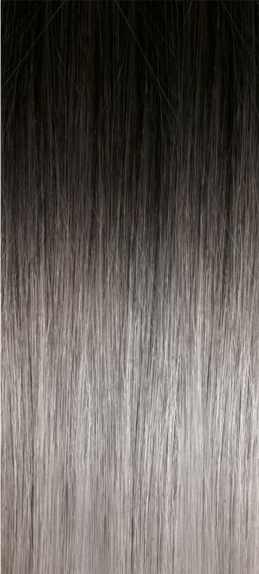 Seiseta - Hair Extension - Tape-in Russian Hair Extension 6 PCS Ombre 1B/SIL Silver Black/Silver 55CM