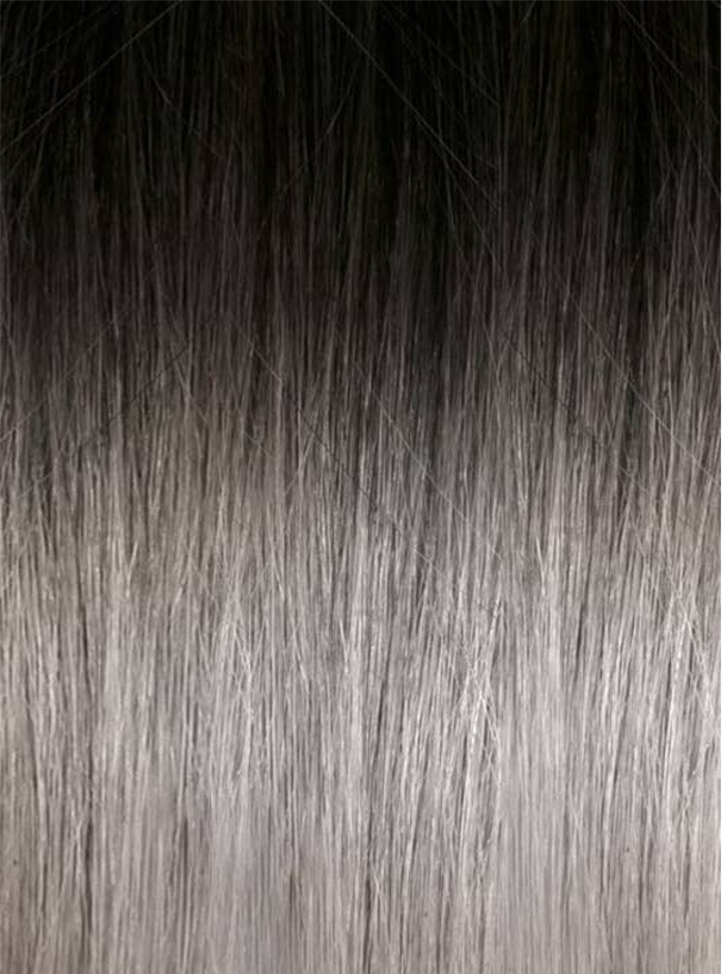 Seiseta - Hair Extension - Keratin Fusion Russian Hair Extension 20PCS Ombre 1B/SIL Black/Silver 55CM