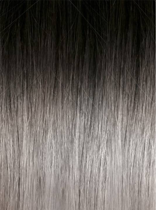 Seiseta - Hair Extension - Keratin Fusion Russian Hair Extension 20PCS Ombre 1B/SIL Black/Silver 55CM