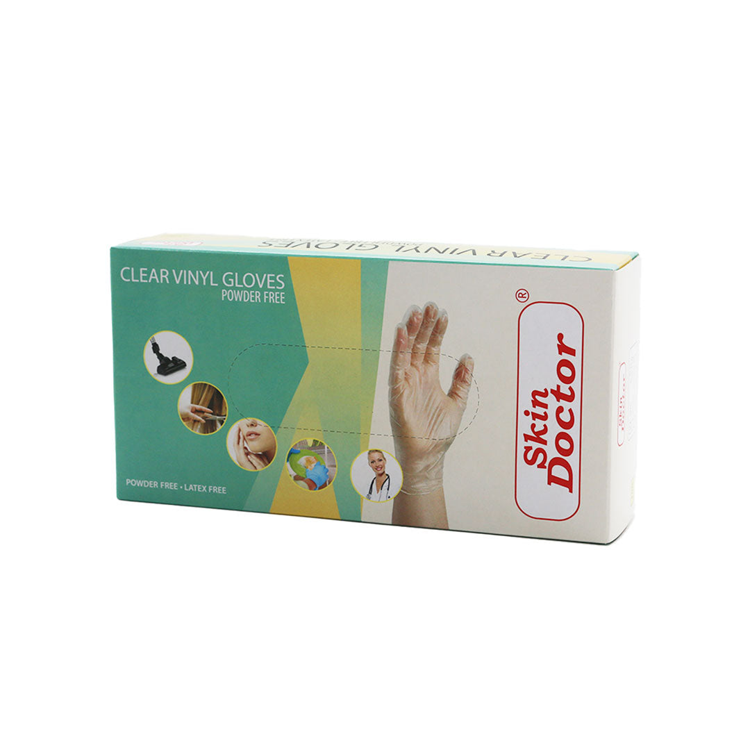 Powder Free Clear Vinyle Gloves - Large (Box of 100)